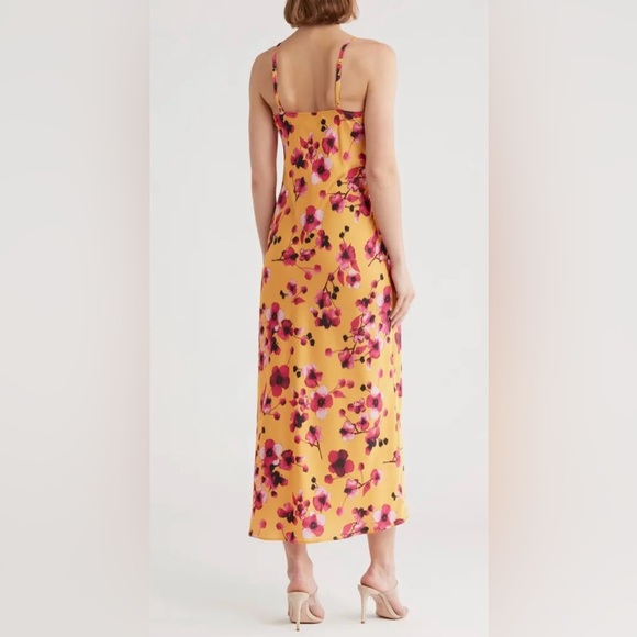 NEW Hutch Liddy Slip Dress Sz M Floral Yellow Pink - Picture 2 of 14